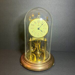 VTG Howard Miller Mega Quartz Floral German Battery Operated Dome Torsion Clock